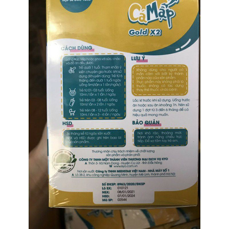 Siro Cá Mập gold X2 chính hãng tặng khẩu trang cho bé | BigBuy360 - bigbuy360.vn