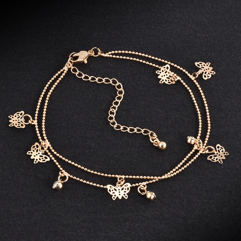 Lắc Chân Hai Lớp Mặt Hình Bướm Phong Cách Bohemian Thời Trang Cho Nữ