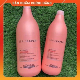 Dầu gội xả giúp tóc chắc khỏe và giảm đứt gãy Loreal Biotin B6 1500ml -1000ml