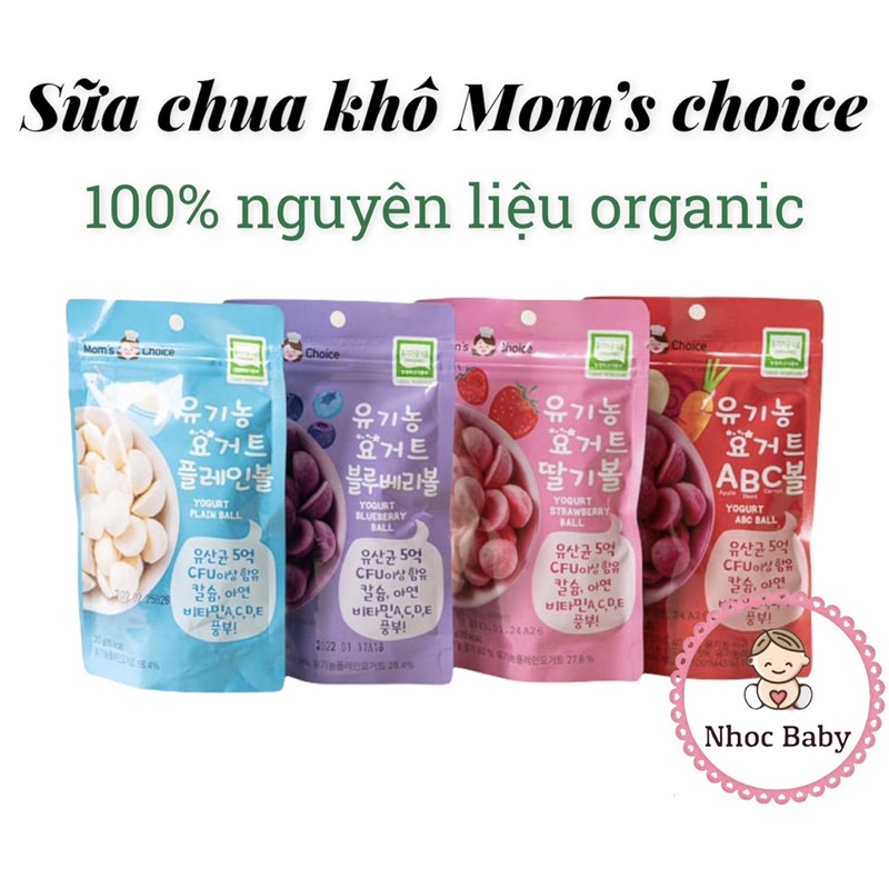 Mom’s Choice | Sữa chua khô organic sấy lạnh hữu cơ cho bé 7m+ 20gram (Hàn quốc)