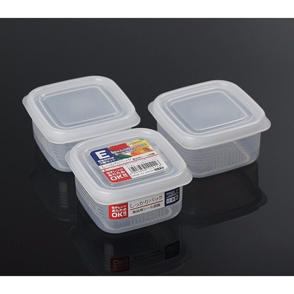 Set 3 hộp nhựa 200ml Nakaya đựng đồ ăn dặm cho bé - Nhật Bản