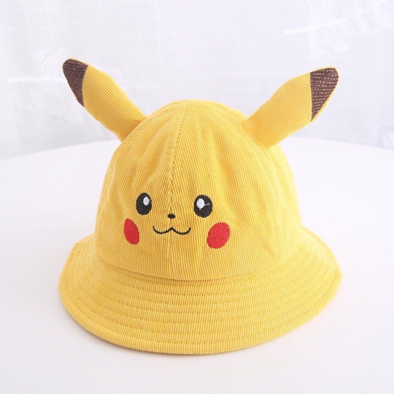 Mũ cho bé gái bé trai nón vành tròn Pikachu đáng yêu phụ kiện thời trang MU006