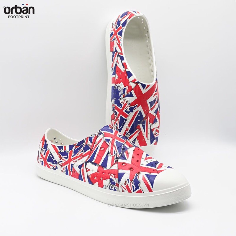 [NEW 2021] [Urban] Giày nhựa lỗ nam nữ đi mưa đi biển Urban - Chất liệu Eva siêu nhẹ, chống nước, giá tốt - Màu Cờ Anh