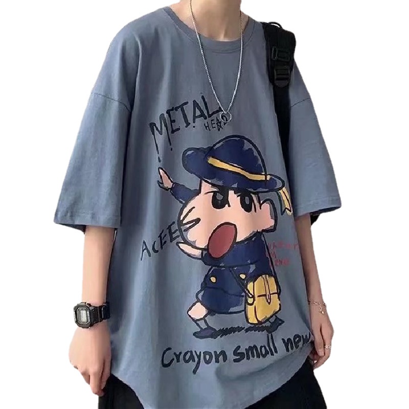 Áo Thun Dáng Rộng In Họa Tiết Hoạt Hình Phong Cách Nhật Bản Thời Trang Mùa Hè Cho Nam