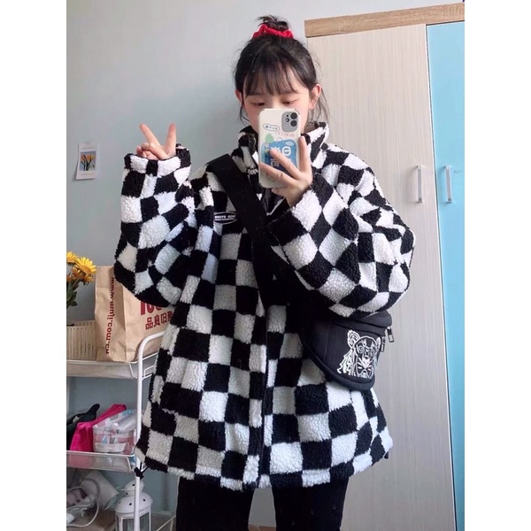 Áo Khoá lông Caro 2 Mặt như hình |kèm ảnh thật 100%|