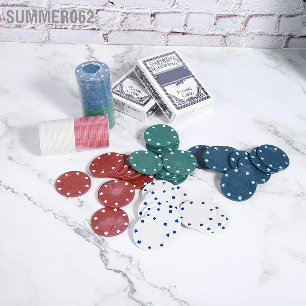 [Hàng Sẵn] 100PCS Poker Chips Cards with Portable Carrying Case for Texas Holdem Black Jack 【Summer062】