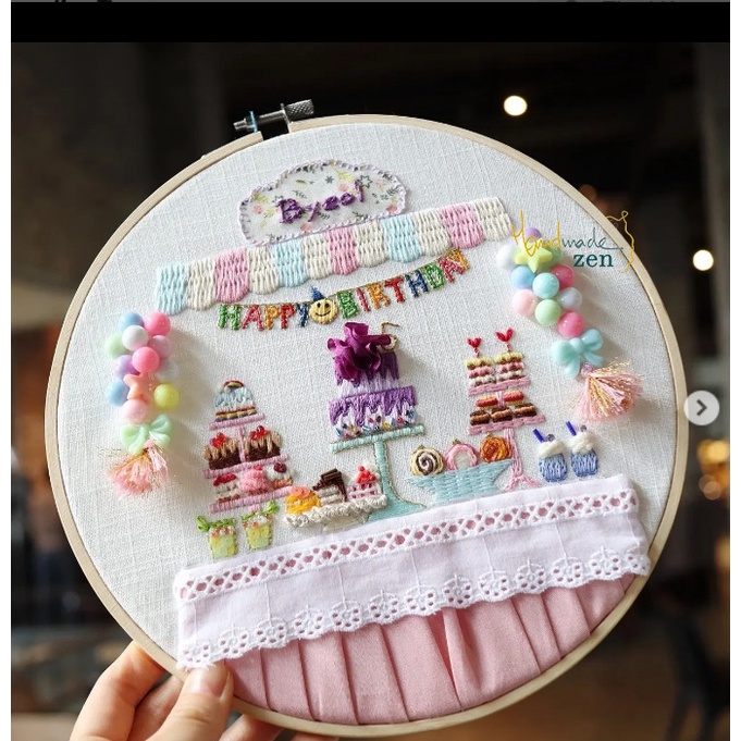 Bộ kit Tập thêu tay cho người mới bắt đầu - Nguyên Liệu Nội Thất Trang trí - phong cách Hàn Quốc Hiện đại - ZEN Handmade