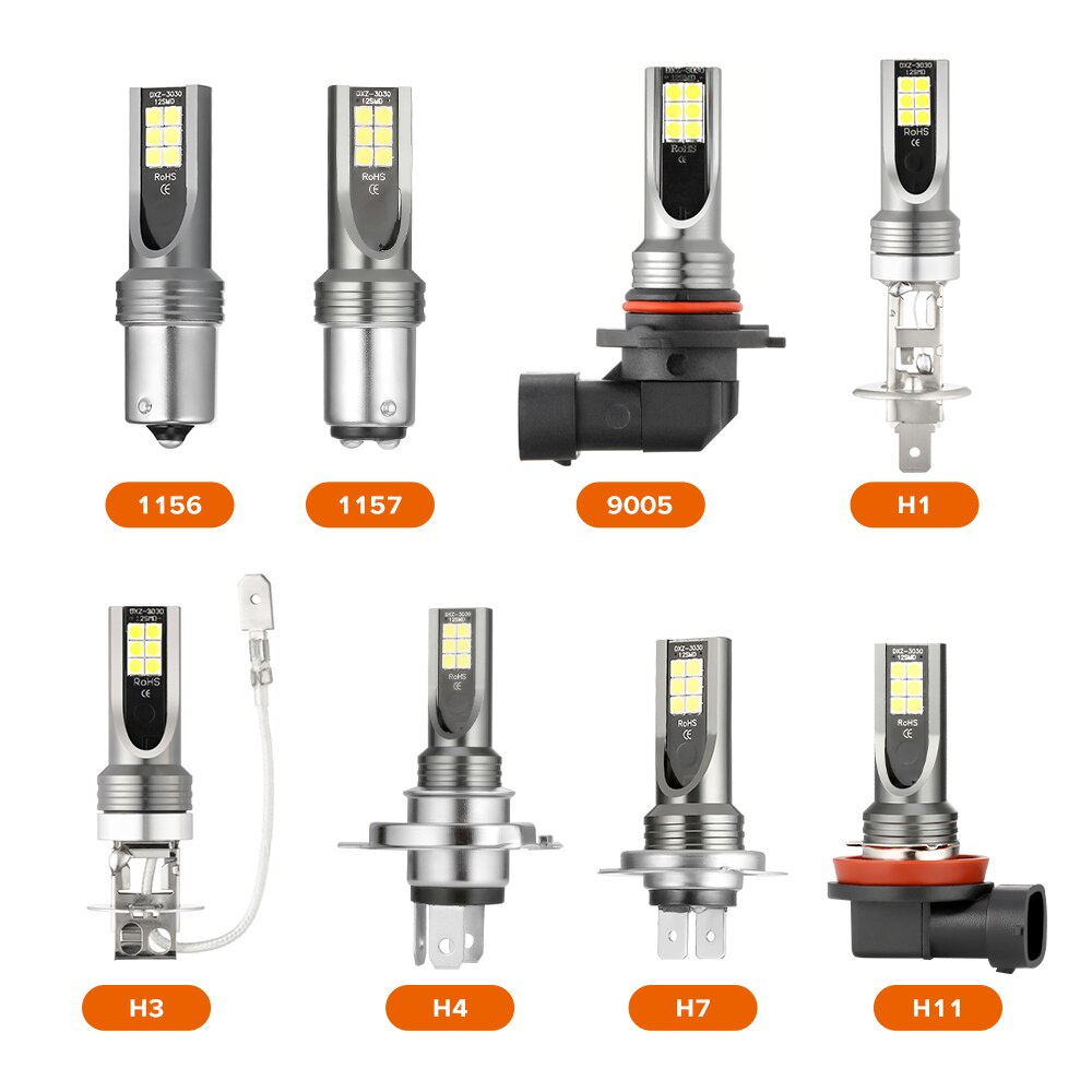 Bóng Led Sương Mù Ô Tô Chân H4 (9003, HB2) Ánh Sáng Trắng 6500k 2400LM Đèn Pha Xe Máy