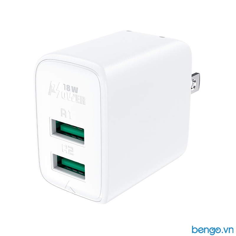 Sạc Nhanh ACEFAST A35 QC18W 2 Cổng USB-A (US) - Bảo Hành 24 Tháng