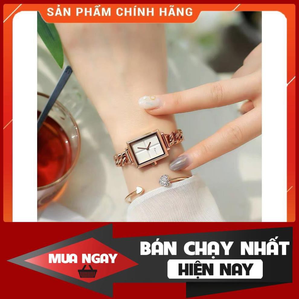 Hàng Cao Cấp -  Đồng hồ - Nữ - Kimio - máy nhật - lắc xích mặt vuông nhỏ 24mm - chống gỉ không phai màu - lỗi 1 đổi 1