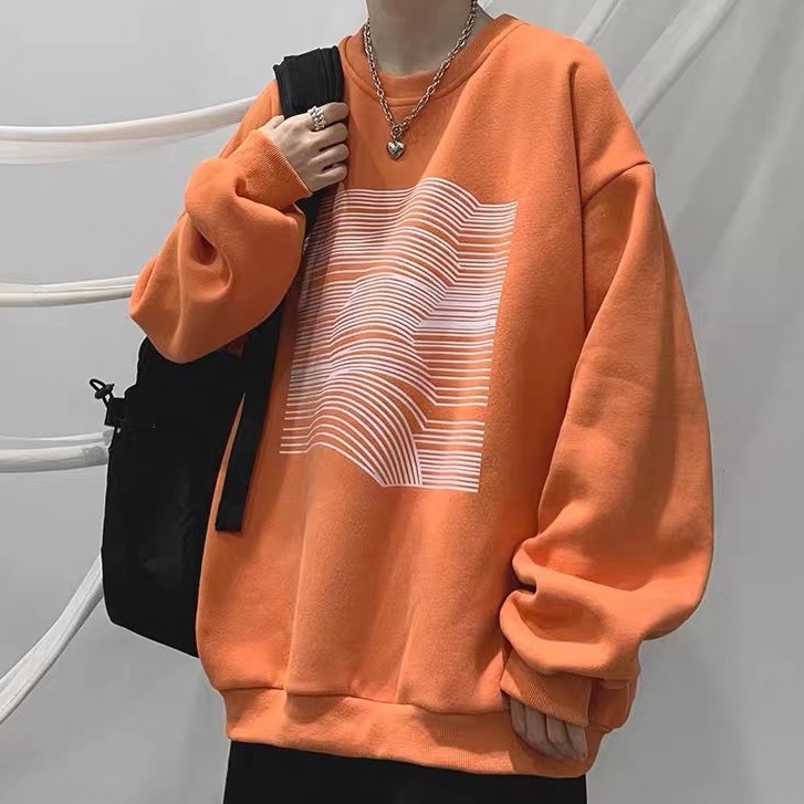 Áo Sweater Cổ Tròn Dáng Rộng Phong Cách Thời Trang Hàn Quốc Cho Nam Giới