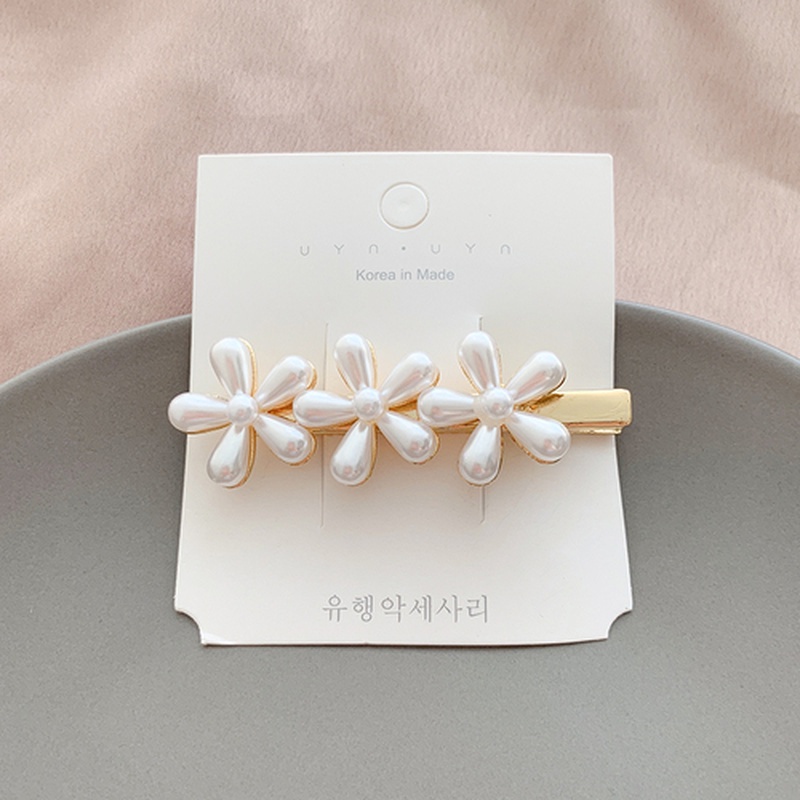 Kẹp Tóc Đính Đá Và Ngọc Trai Phong Cách Thời Trang Hàn Quốc Cho Nữ