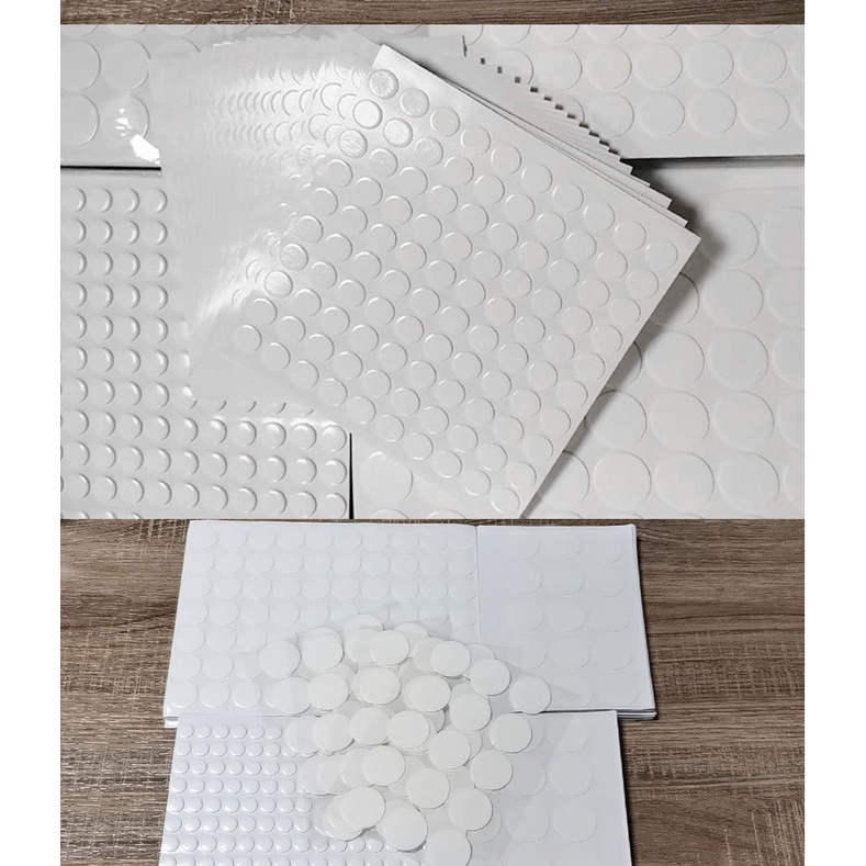 Set 10 miếng keo 2 mặt hình tròn siêu dính bằng acrylic trong suốt tiện lợi