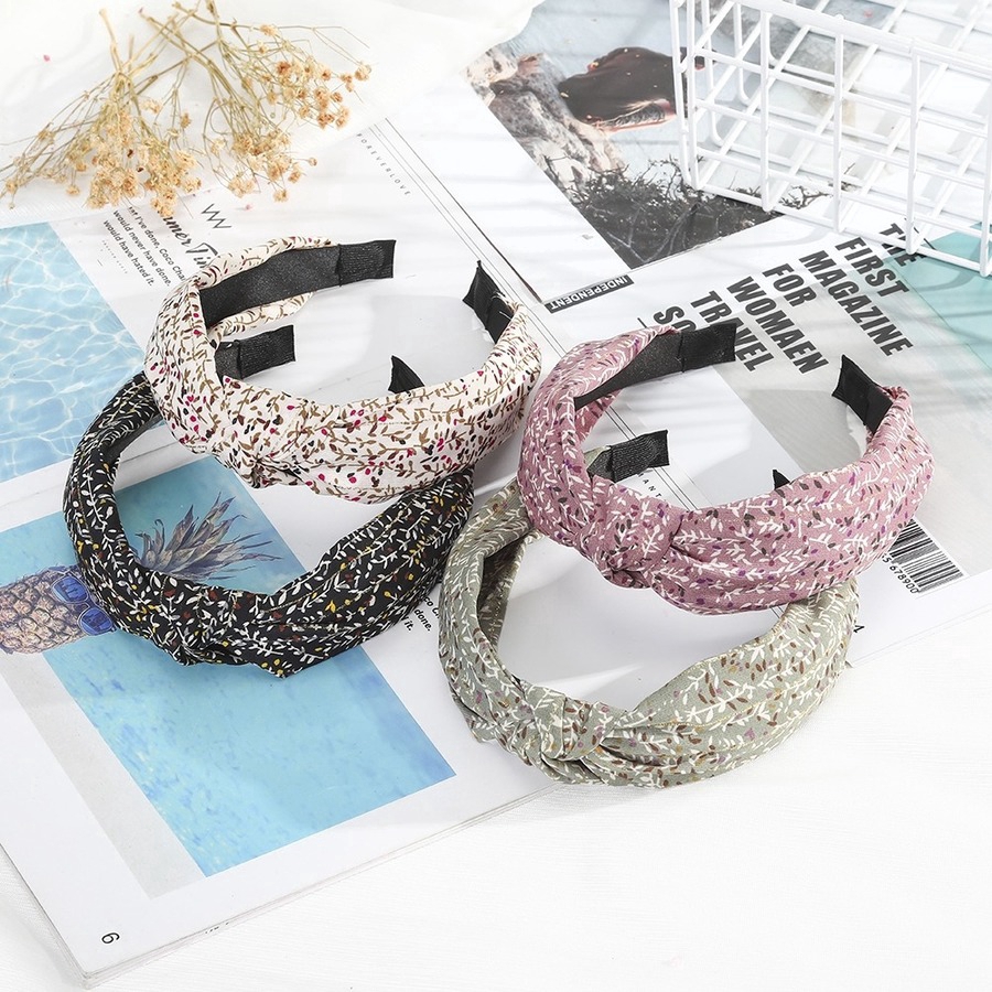 Korean Small Floral Fashion Hairband Knotted Wide-brimmed Hairband Female Hair Accessories