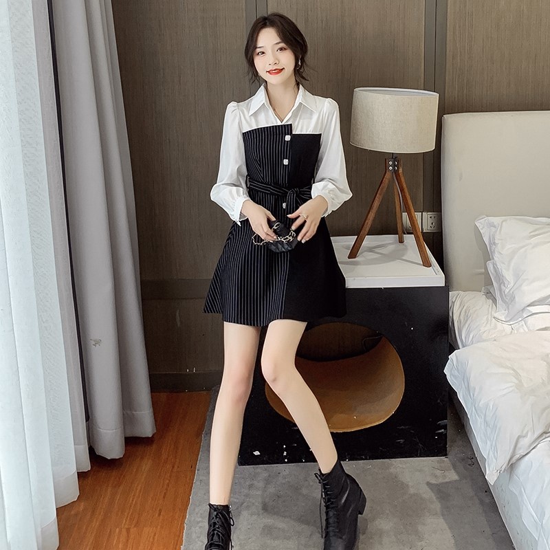 váy sơ mi dáng xòe hàng QC cao cấp (V01)