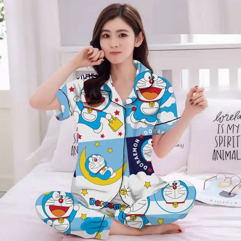 Bộ Đồ Ngủ Hình Doraemon Đáng Yêu Cho Người Lớn