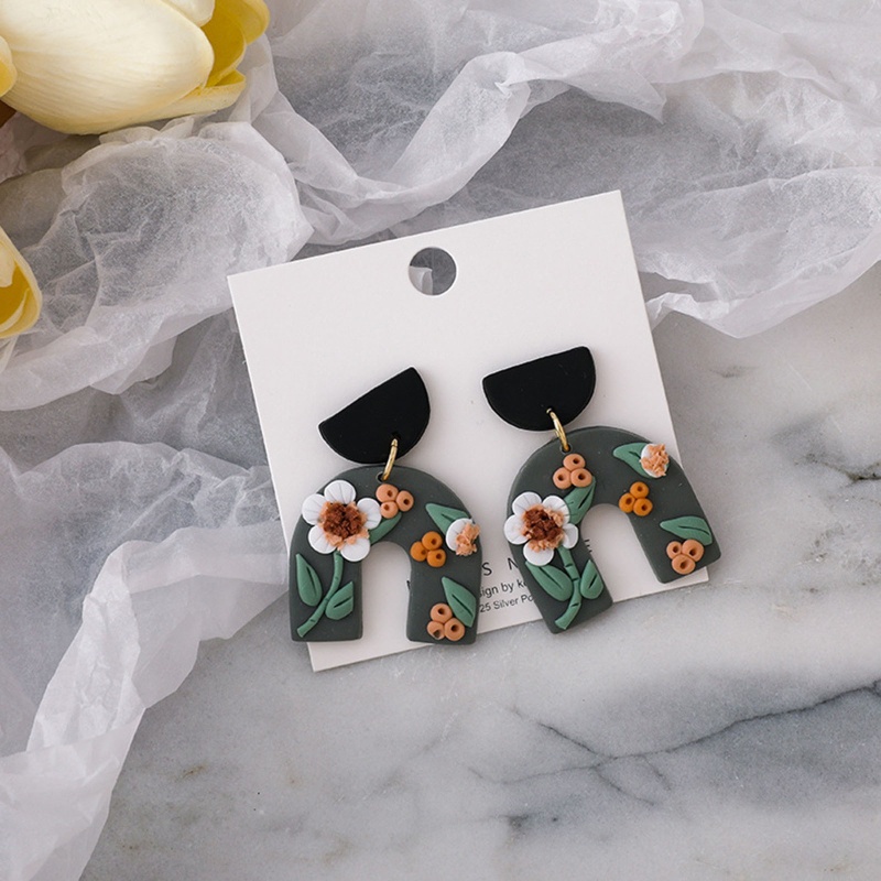 Bông Tai Handmade Họa Tiết Hoa Thời Trang Thu Đông Cho Nữ