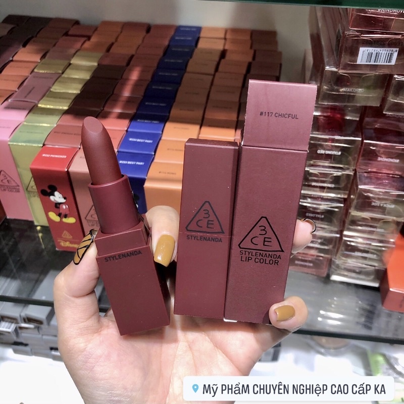 Son 3CE MOOD RECIPE MATTE LIP COLOR 117 Màu Chicful tông tím mận