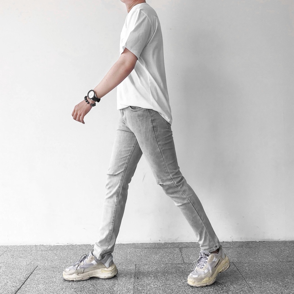 Quần jean nam màu xám nhạt - Form Slimfit - Chất jean co dãn [211] | BigBuy360 - bigbuy360.vn