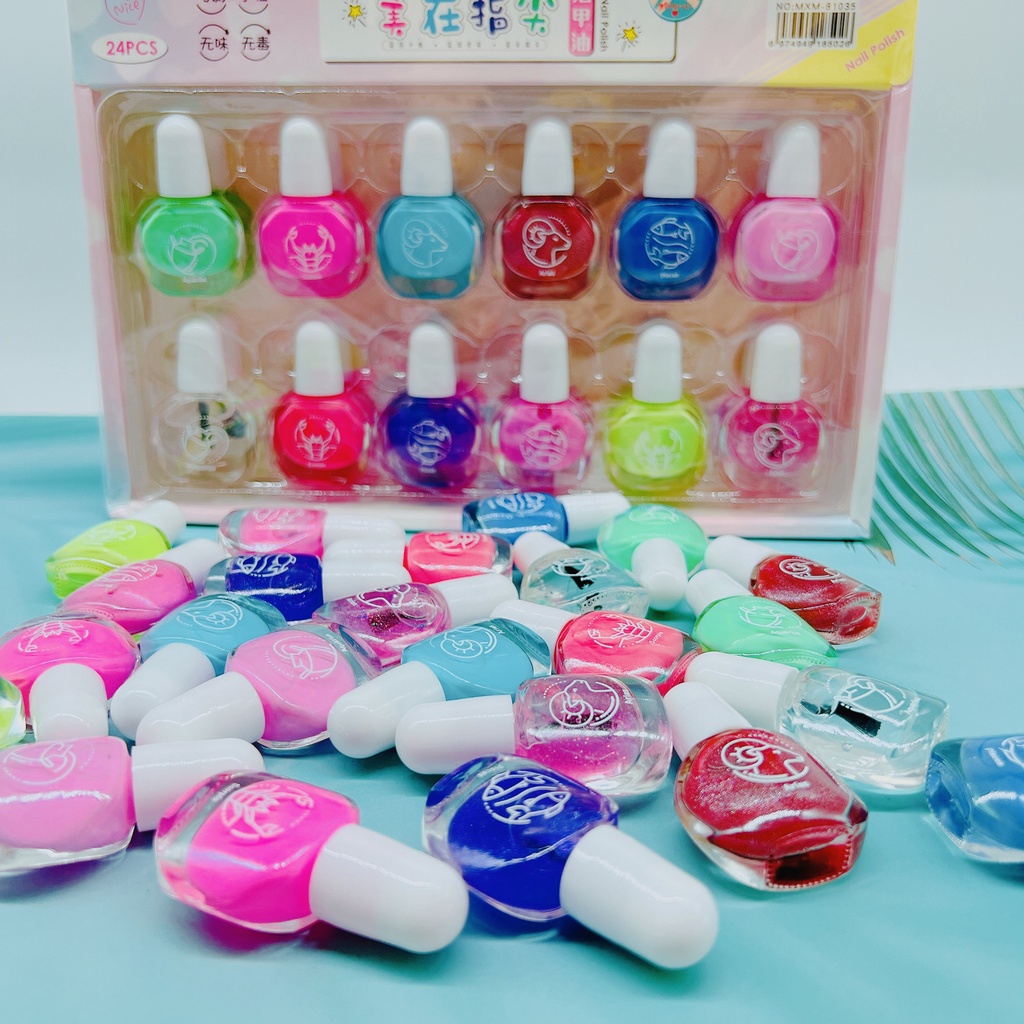 Lọ Nhũ Sơn Móng Tay Cho Bé Gái Nhiều Mẫu Sơn Móng Tay Lột Được, đồ chơi cho bé cực hấp dẫn