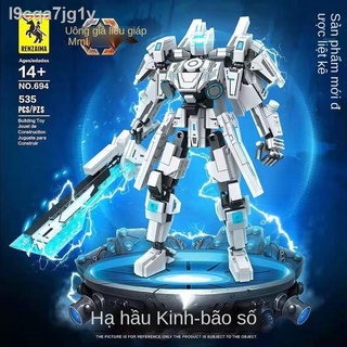 ♣☂∋Tương thích với Lego Mecha King Building Block Xiahou Dun Armor Boy Puzzle Lắp ráp Đồ chơi Mini Gift