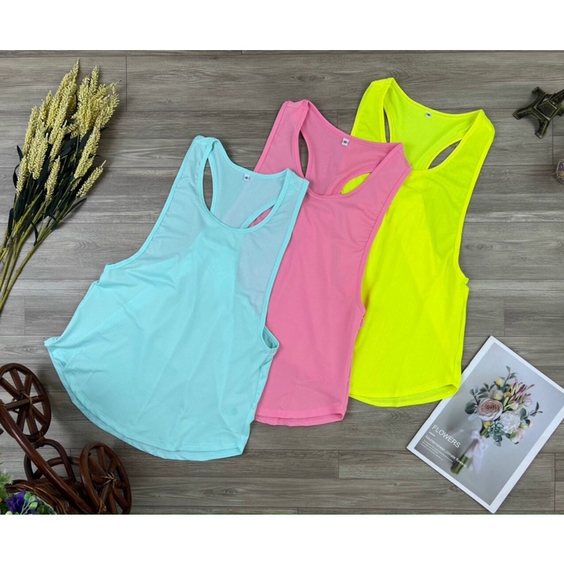 ÁO TANKTOP THỂ THAO LƯNG NƠ VẢI THUN LƯỚI SIÊU ĐẸP (CTR)