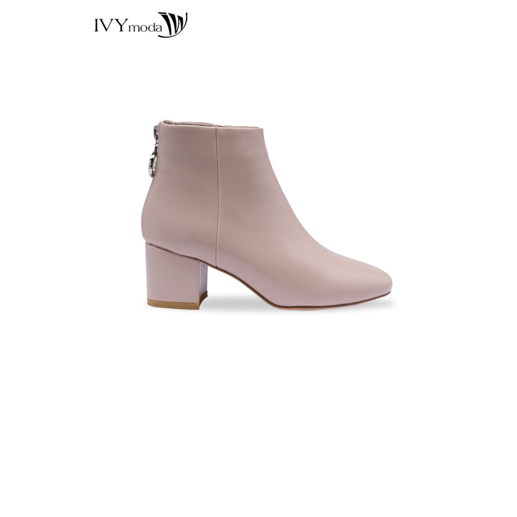 Boots nữ cao gót khóa tròn IVY moda MS 52A1312