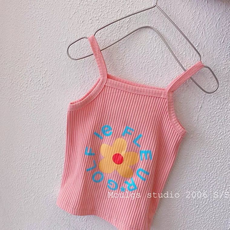 Hàng Mới Về Áo Hai Dây Cotton Nguyên Chất Họa Tiết Hoa Nhỏ Thời Trang Mùa Hè Phong Cách Hàn Quốc Dành Cho Bé Gái 2022