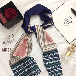 Khăn lụa satin vải thắt nơ