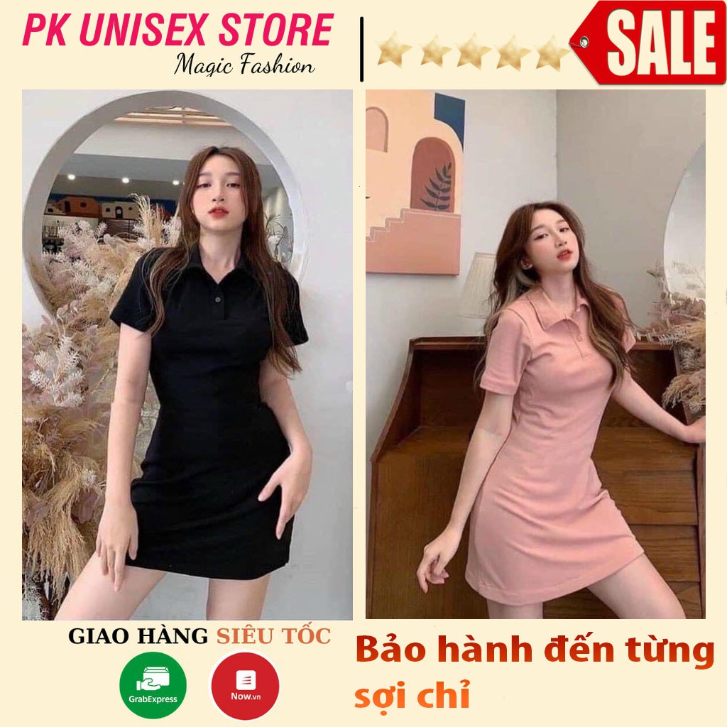 Đầm polo dáng suông chất cotton 4 chiều năng động☘️Váy polo ngắn tay☘️ {free ship}