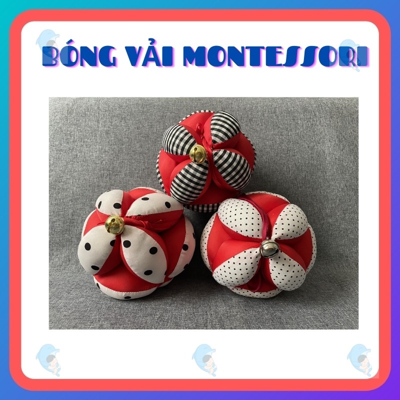 Bóng Múi Vải Montessori Giúp Kích Thích Thị Giác, Vận Động, Tập/Luyện Chân Dành Cho Bé Sơ Sinh Đến 1 Tuổi
