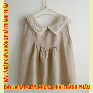 Rập giấy LL016 - Áo nhún giữa ngực, có cổ