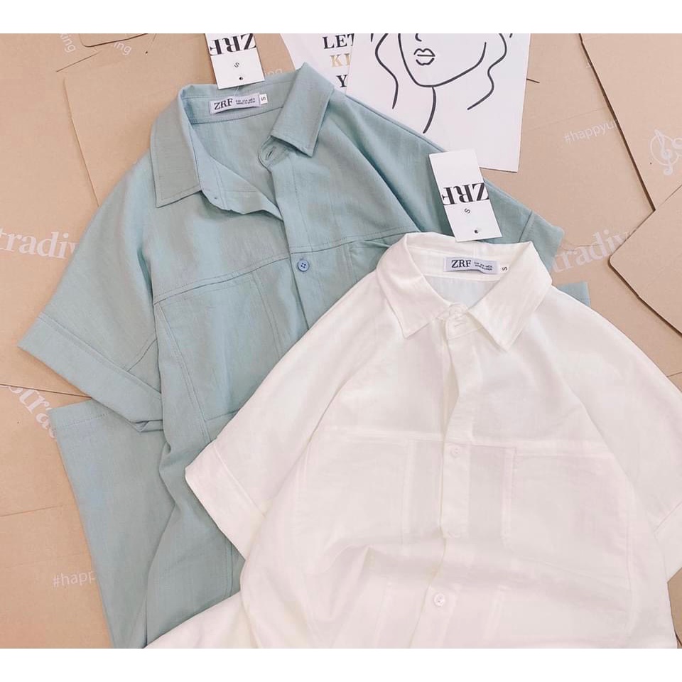 Váy sơ mi basic đũi xước ( ảnh thật ) | BigBuy360 - bigbuy360.vn