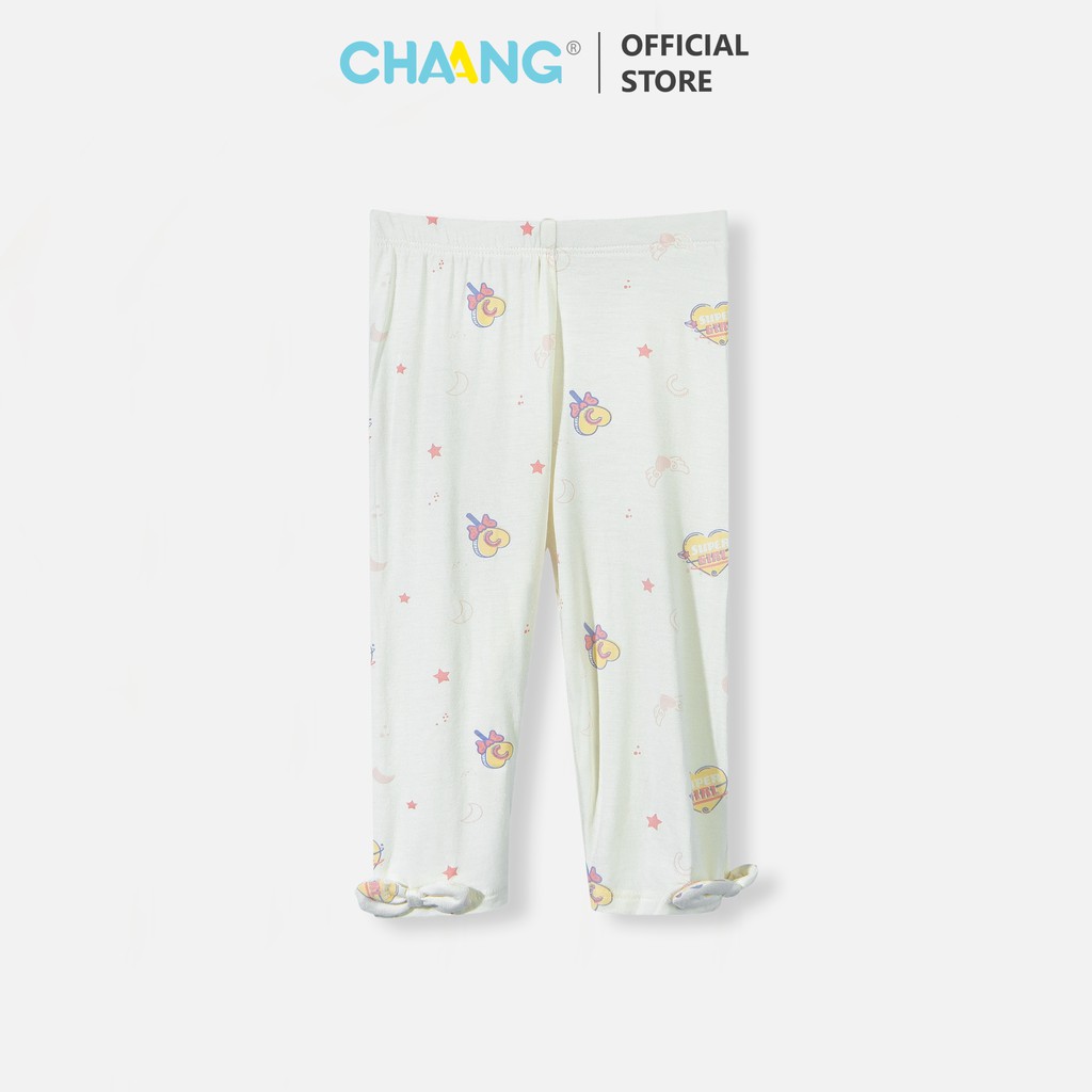  Quần legging nơ hero trắng cho bé gái CHAANG