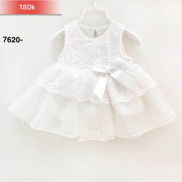 Body váy nơ trắng