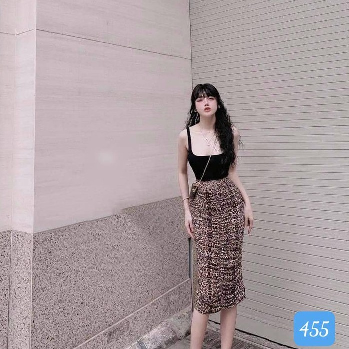 Set áo 2 dây mix chân váy dài ôm ANDISTORE