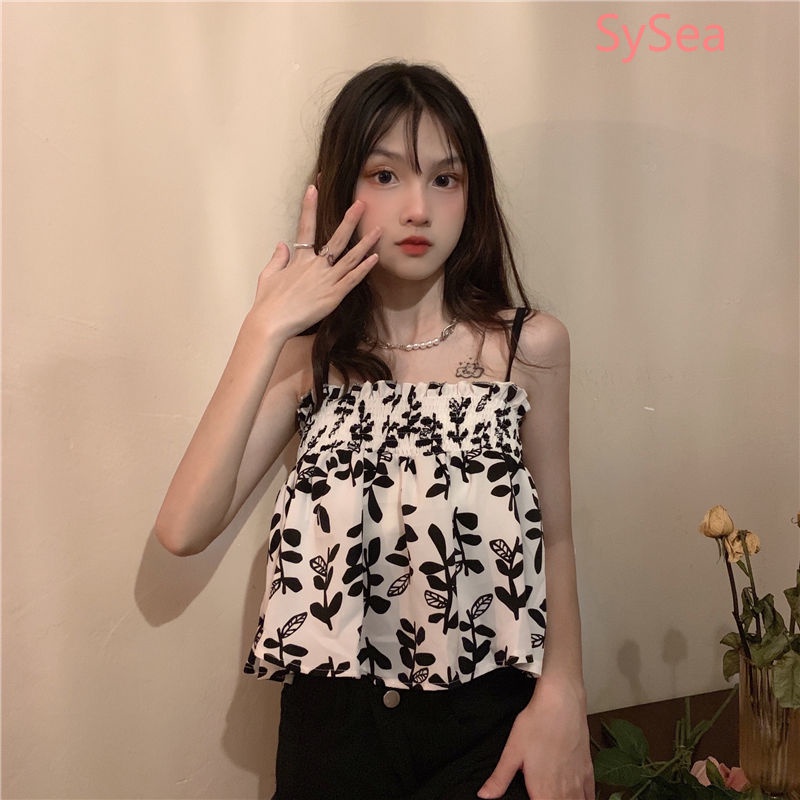 Áo hai dây họa tiết hoa thời trang mùa hè sành điệu cho nữ