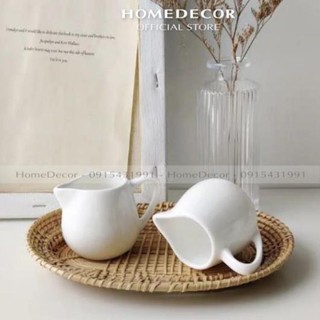 Cốc bình sứ rót sữa, đường chuyên dụng trong quán cafe, nhà hàng