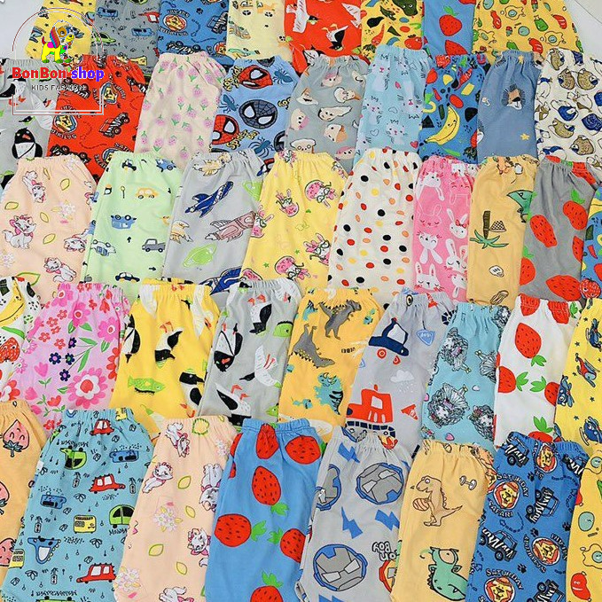 QC01_Sét 10 Quần chục đùi cotton borip xuất dư cho bé trai bé gái size 5-20kg