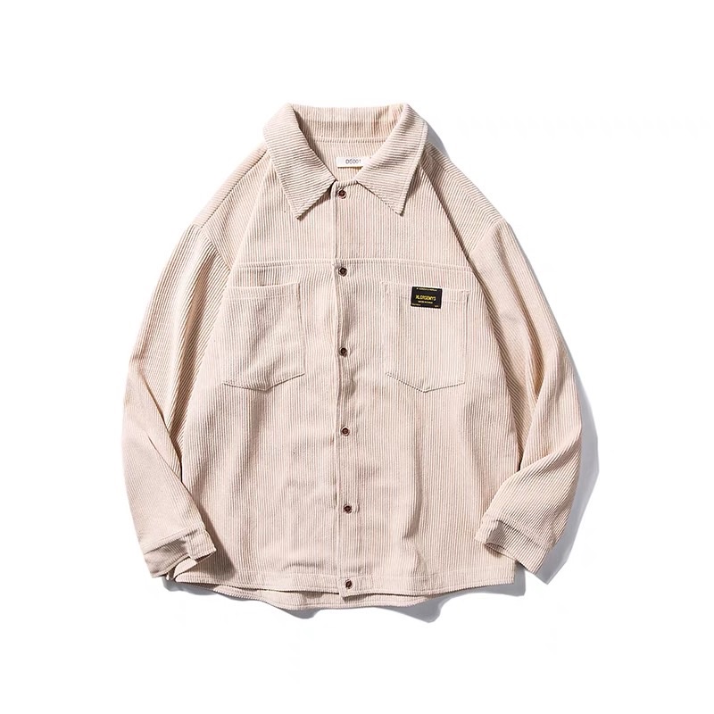 Sơ mi nhung tăm mix túi ngực thêu logo form rộng unisex KPis Clothes sale 50% | BigBuy360 - bigbuy360.vn