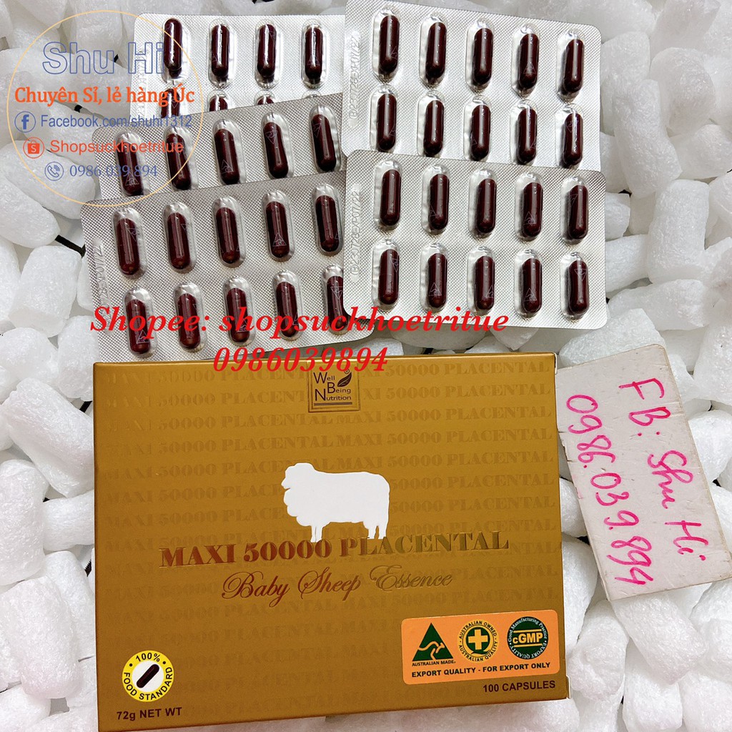Nhau Thai Cừu Maxi Placental 50000mg Úc | BigBuy360 - bigbuy360.vn