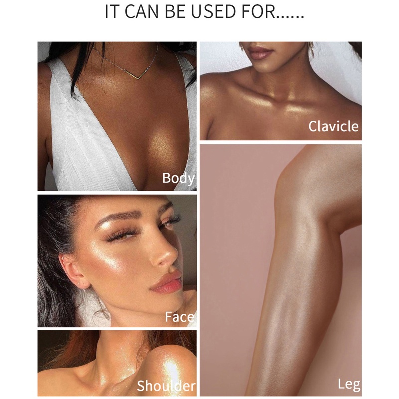 Kem Bắt Sáng Dạng Lỏng Ánh Nhũ Lấp Lánh Cho Mặt Và Cơ Thể Thương Hiệu brroa