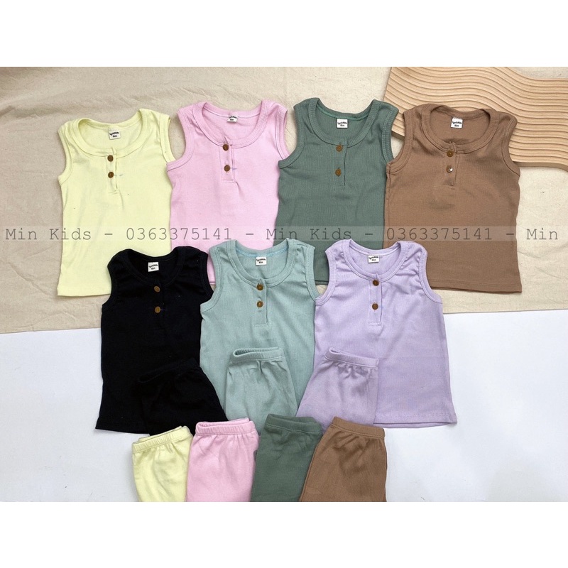 Bộ Thun Gân Sát Nách Cho Bé Trai, Bé Gái 7-17kg