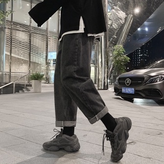 Quần baggy jean nam VNXK trơn màu đen 032 Pon.mens | BigBuy360 - bigbuy360.vn