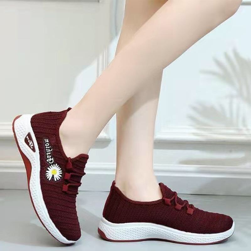 Giày thể thao, giày sneaker hình hoa cúc thời trang thông hơi, đế cao su siêu êm