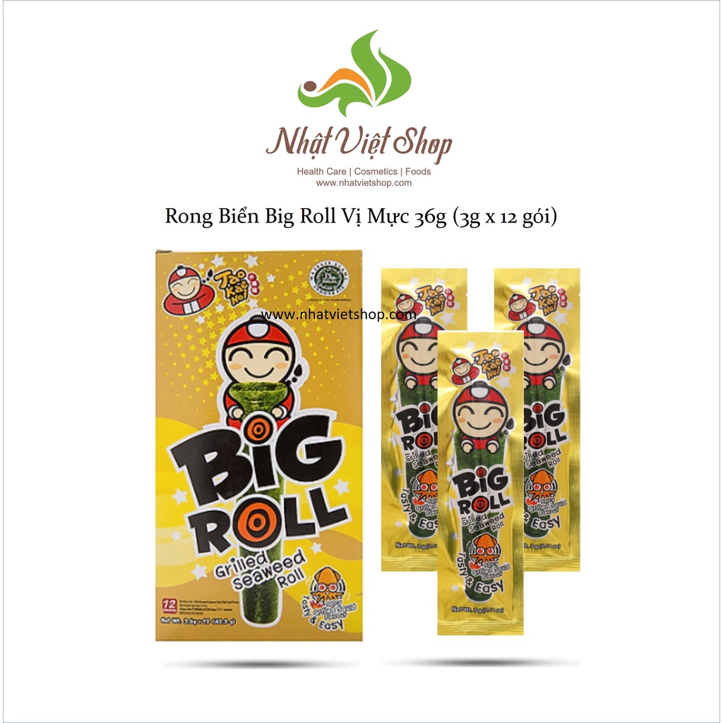 Combo 2 Hộp Rong Biển TaoKaeNoi Big Roll 36g (3g x 12 gói)