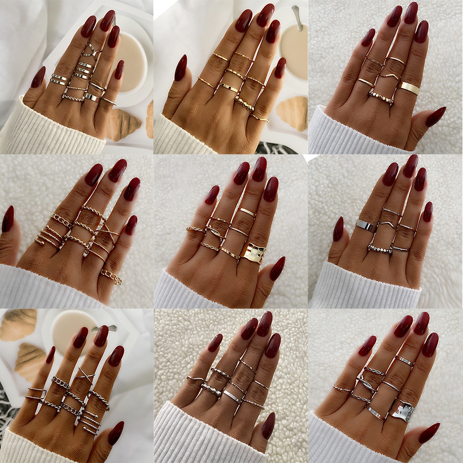 Set 10 Nhẫn Đeo Khớp Ngón Tay Thời Trang Cho Nữ