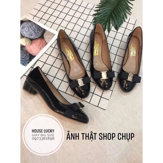 (ORDER) Giày gót vuông nơ BIG SIZE (33-42)