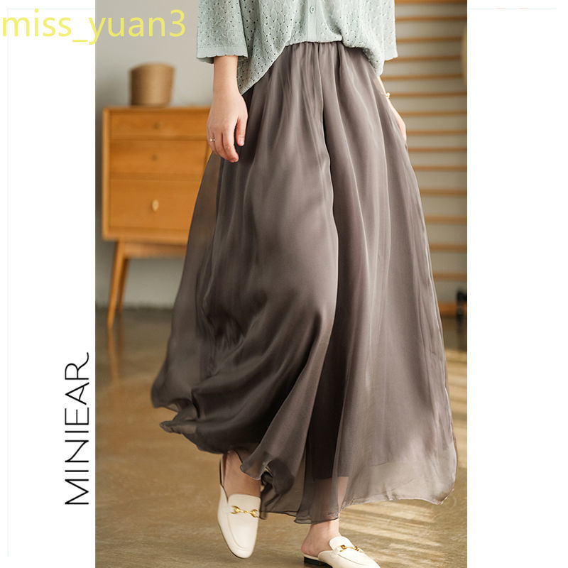 Quần culottes Ống Rộng Vải Voan cotton Mỏng Nhẹ Khí Chất Hình Đám Mây Năm 2021 Cho Nữ