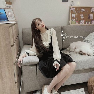 Đầm đuôi cá phối cổ bèo